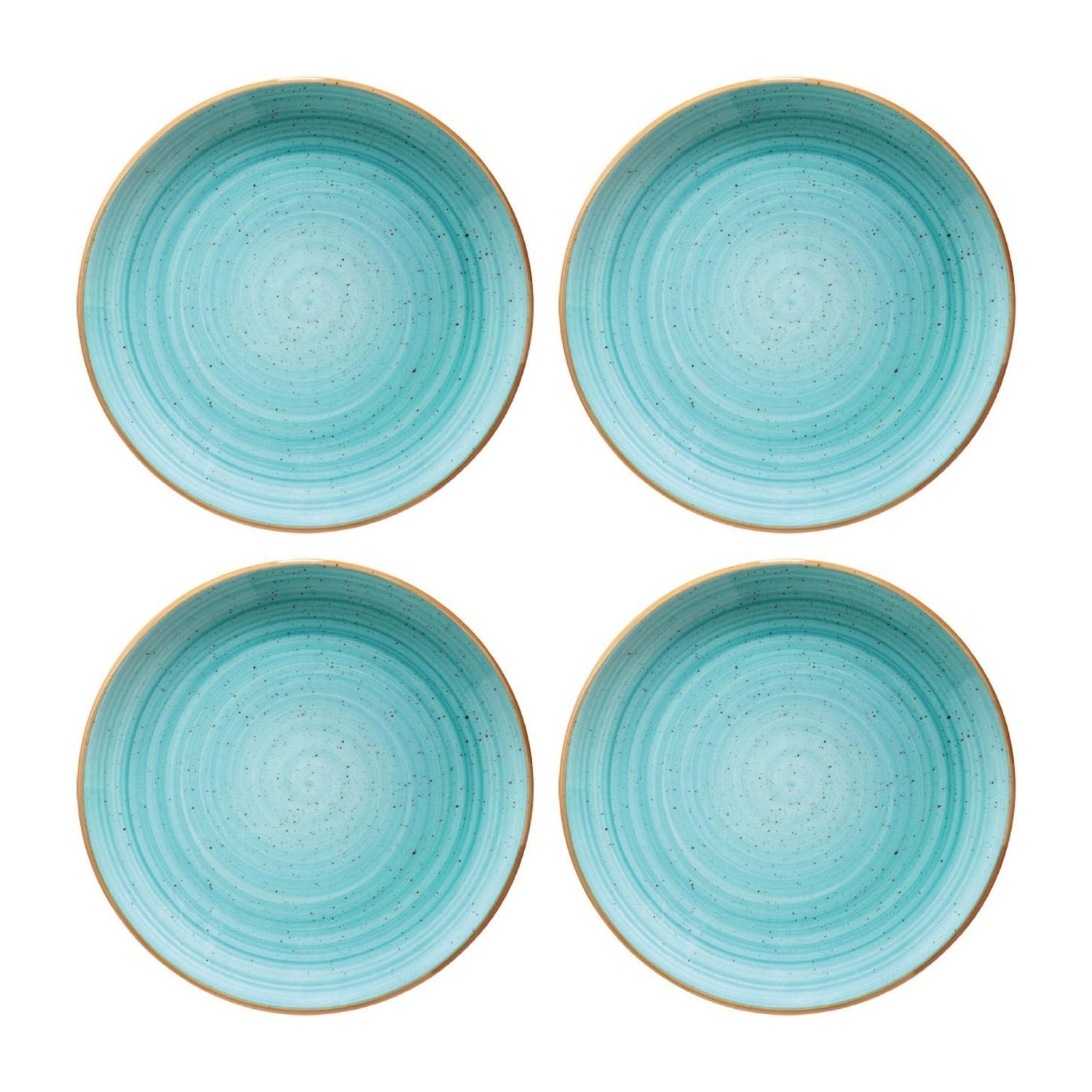 Bonna China Sea Blue dia.9"  Round Blue Porcelain Plate (Set of 4)