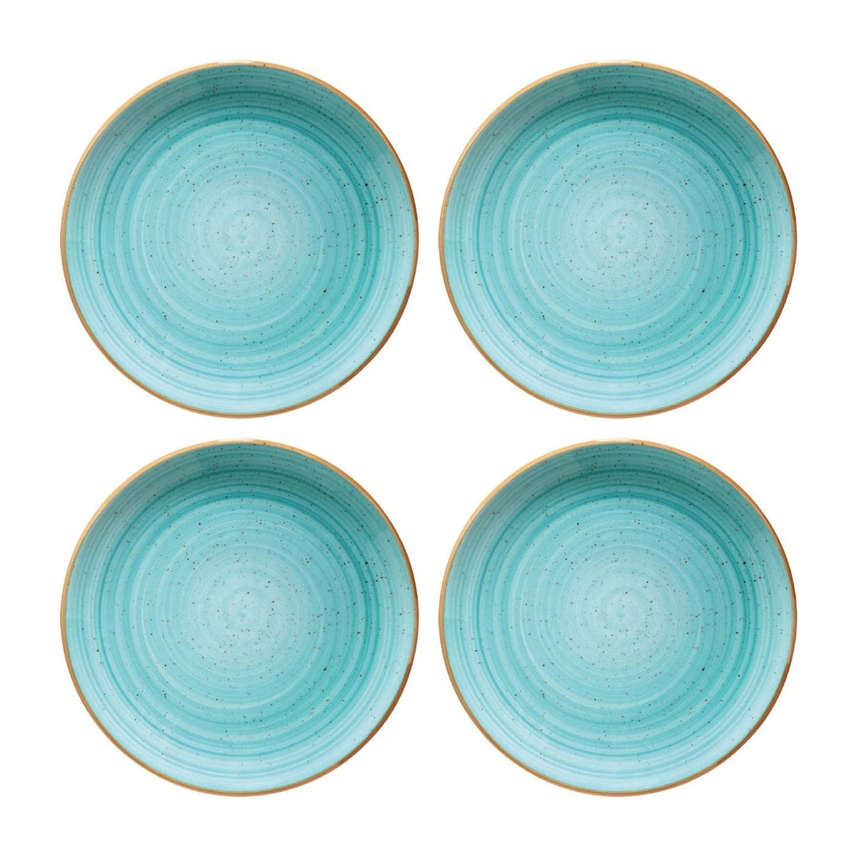 Bonna China Sea Blue dia.9"  Round Blue Porcelain Plate (Set of 4)