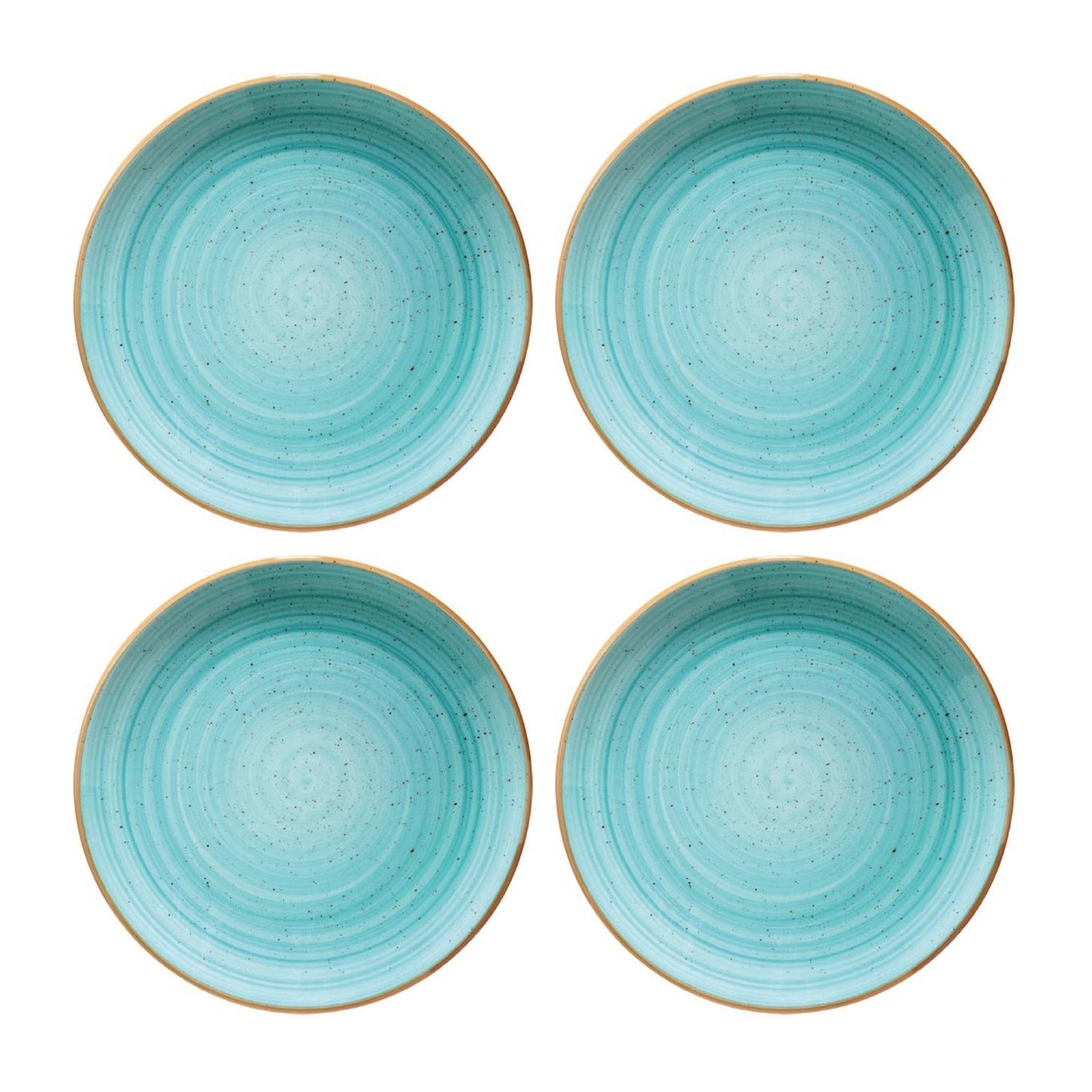 Bonna China Sea Blue dia.10"  Round Blue Porcelain Plate (Set of 4)