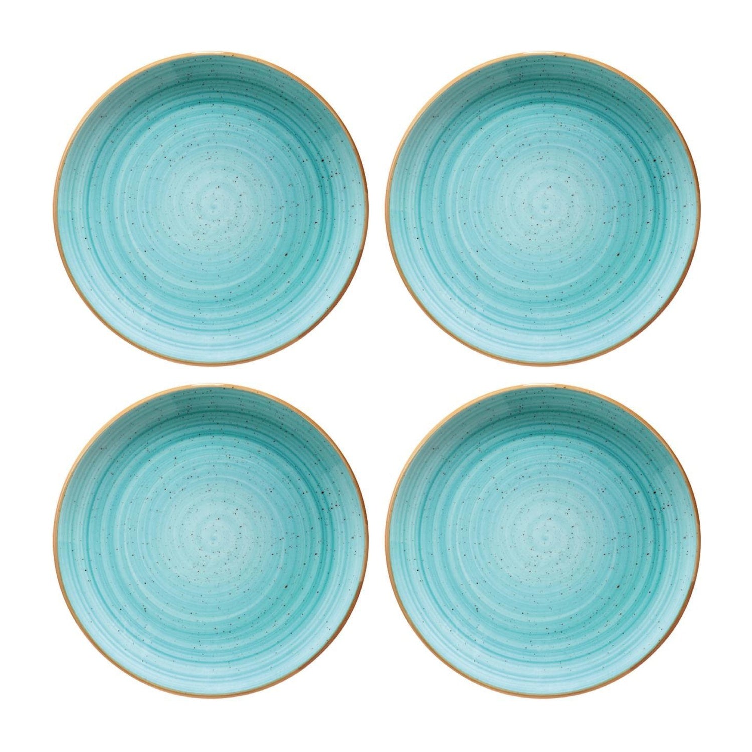 Bonna China Sea Blue dia.10.5"  Round Blue Porcelain Plate (Set of 4)