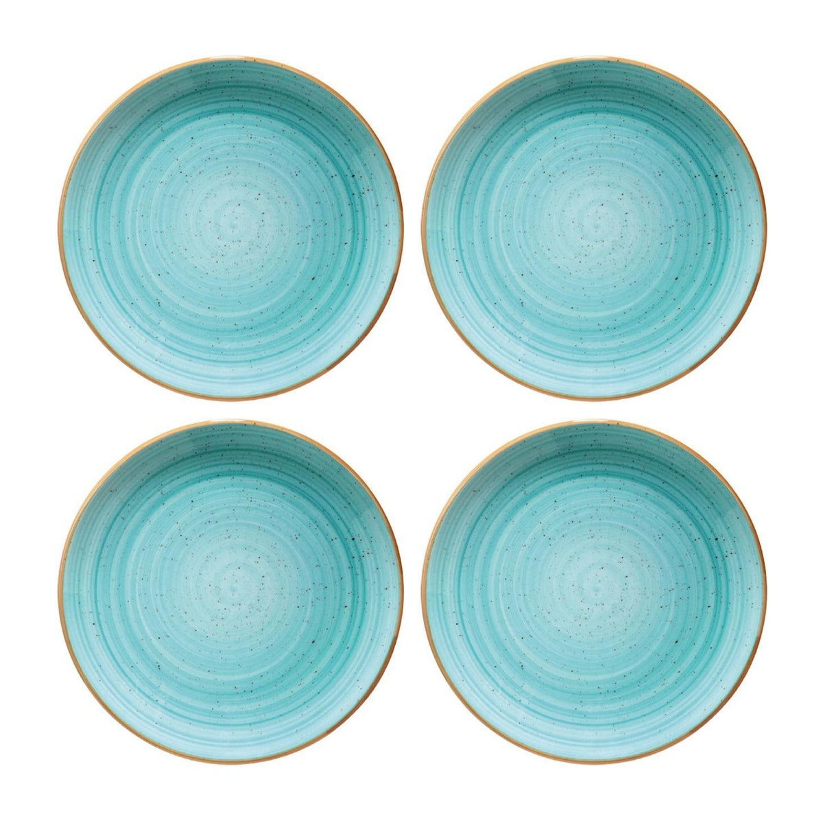 Bonna China Sea Blue dia.10.5"  Round Blue Porcelain Plate (Set of 4)