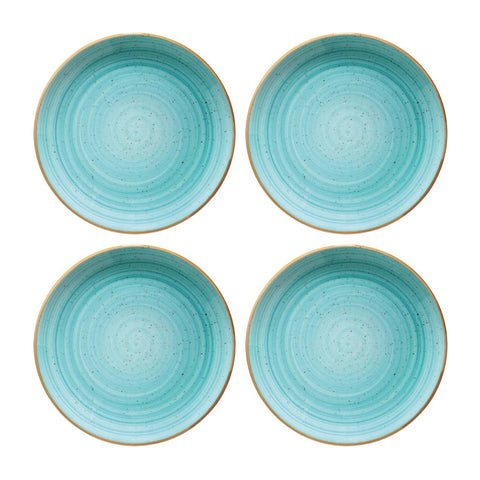 Bonna China Sea Blue dia.10.5"  Round Blue Porcelain Plate (Set of 4)