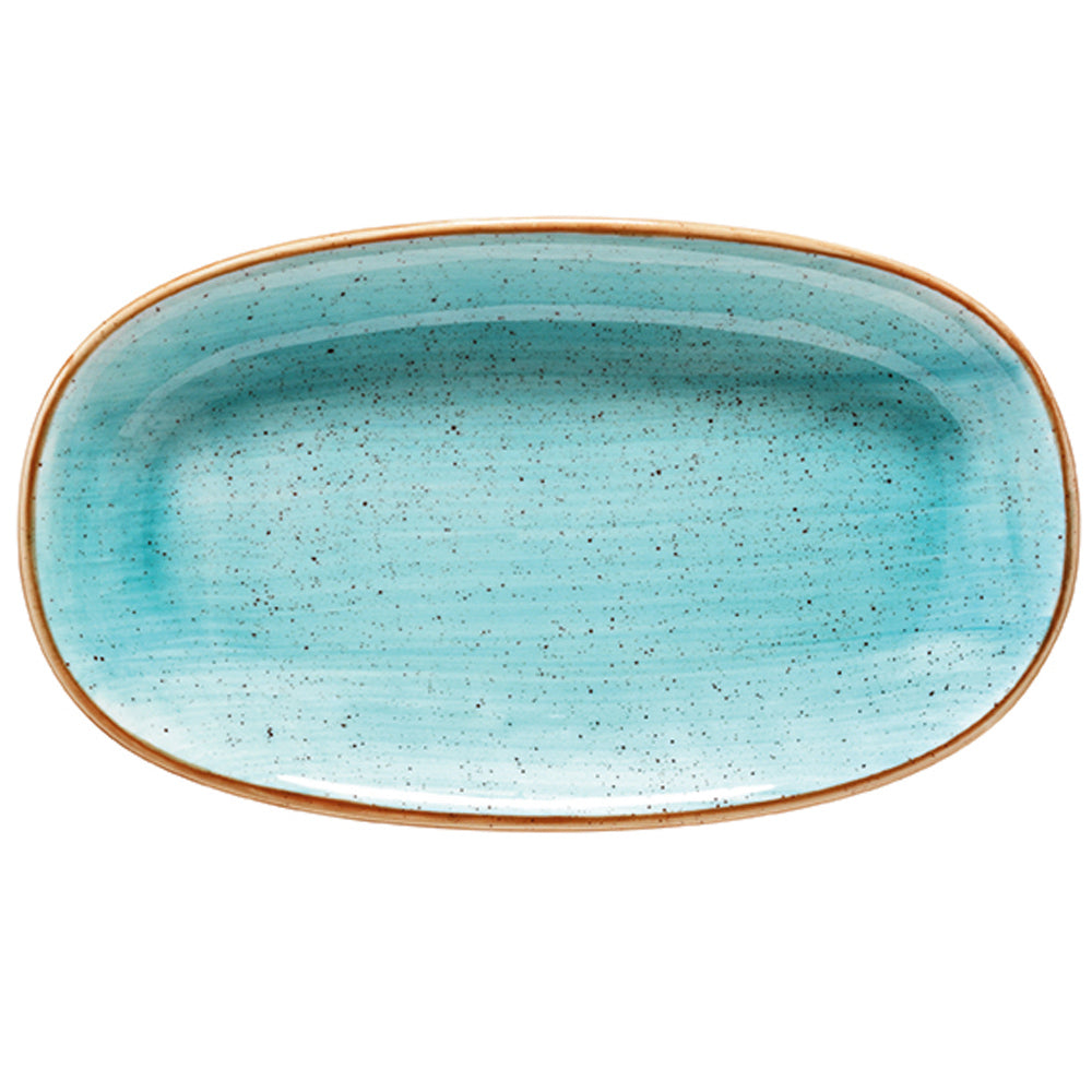 Bonna China Sea Blue 13" x 7.5" x h:1.5" Oval Blue Porcelain Platter