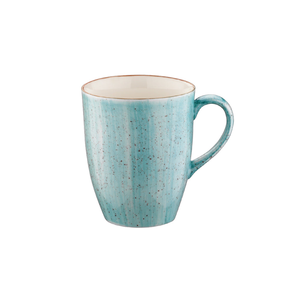 Bonna Porcelain Aqua dia.3.25" h:4.25" 11 oz. Round Blue Porcelain Mug (Set of 4)