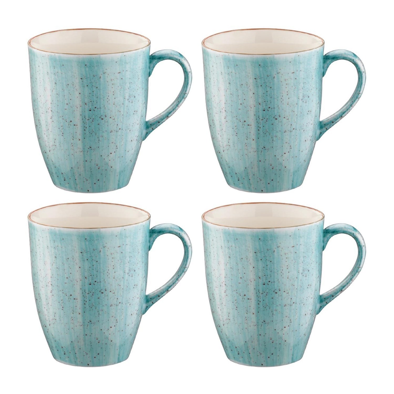 Bonna Porcelain Aqua dia.3.25" h:4.25" 11 oz. Round Blue Porcelain Mug (Set of 4)