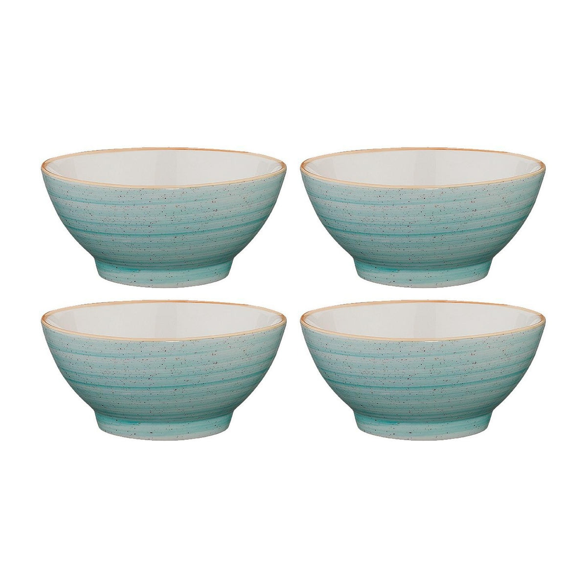 Bonna China Sea Blue dia.4.75" h:2.25" 10 oz. Round Blue Porcelain Bowl (Set of 4)