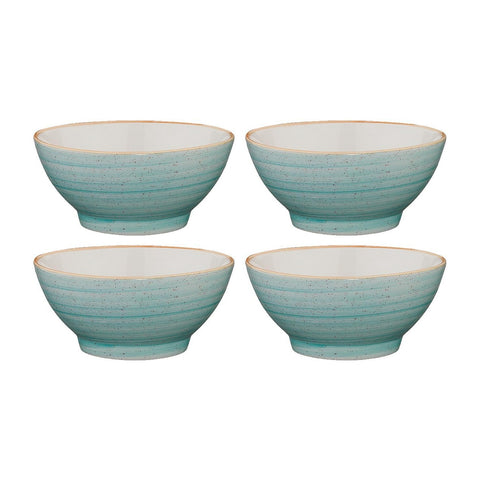 Bonna China Sea Blue dia.4.75" h:2.25" 10 oz. Round Blue Porcelain Bowl (Set of 4)