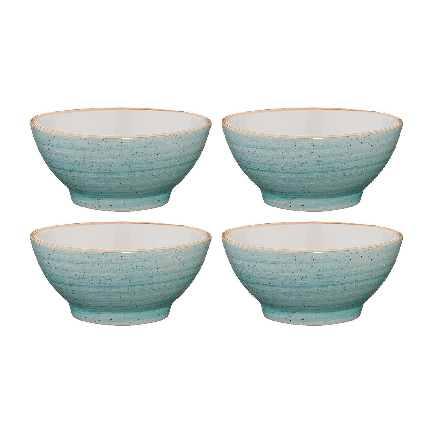 Bonna China Sea Blue dia.5.5" h:2.75" 15 oz. Round Blue Porcelain Bowl (Set of 4)