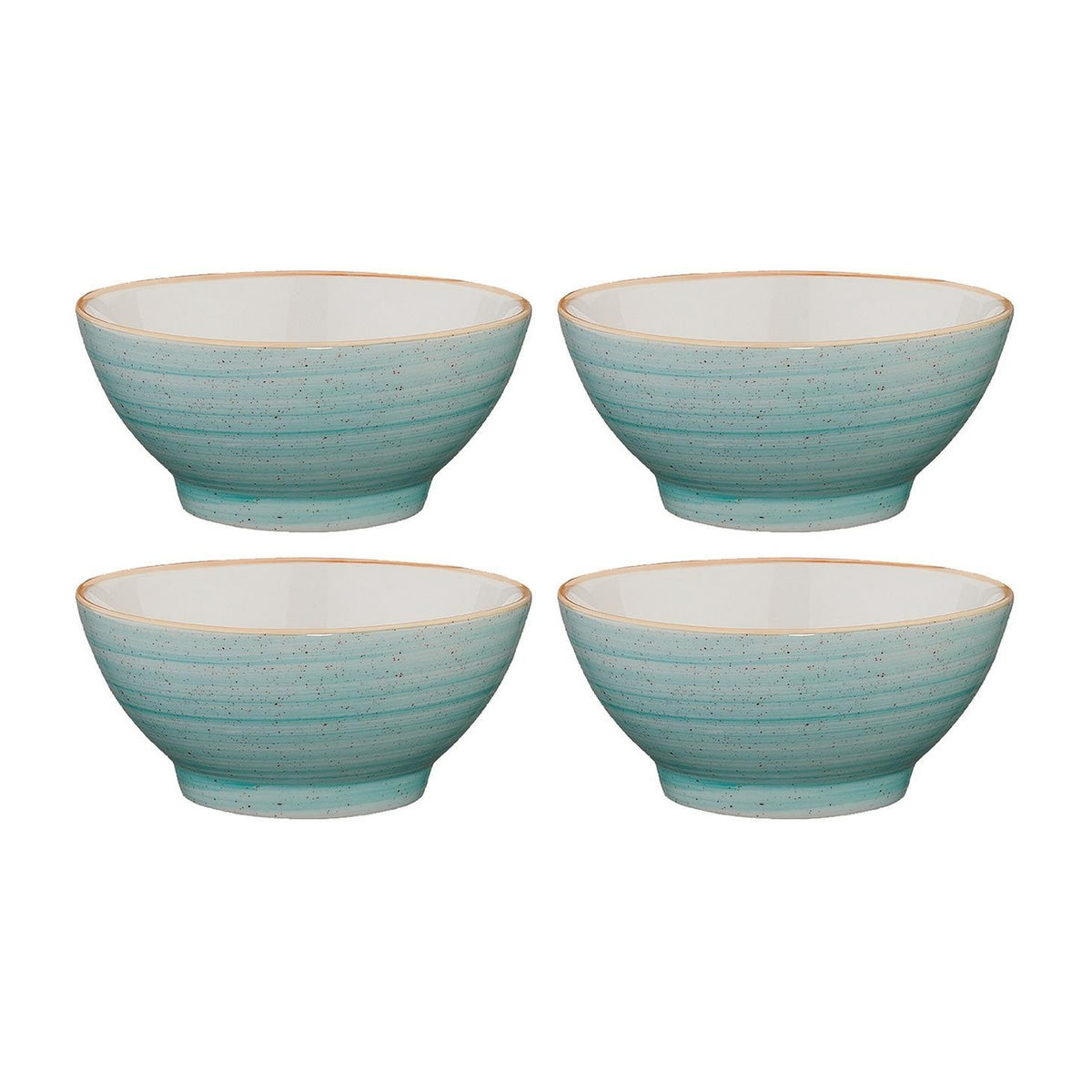 Bonna China Sea Blue dia.5.5" h:2.75" 15 oz. Round Blue Porcelain Bowl (Set of 4)