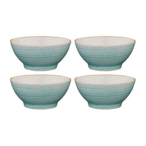 Bonna China Sea Blue dia.5.5" h:2.75" 15 oz. Round Blue Porcelain Bowl (Set of 4)