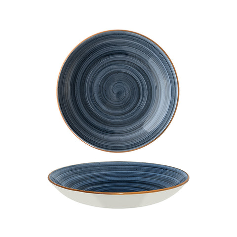 Bonna China Night Blue dia.9" h:2" 34 oz. Round Blue Porcelain Bowl (Set of 4)