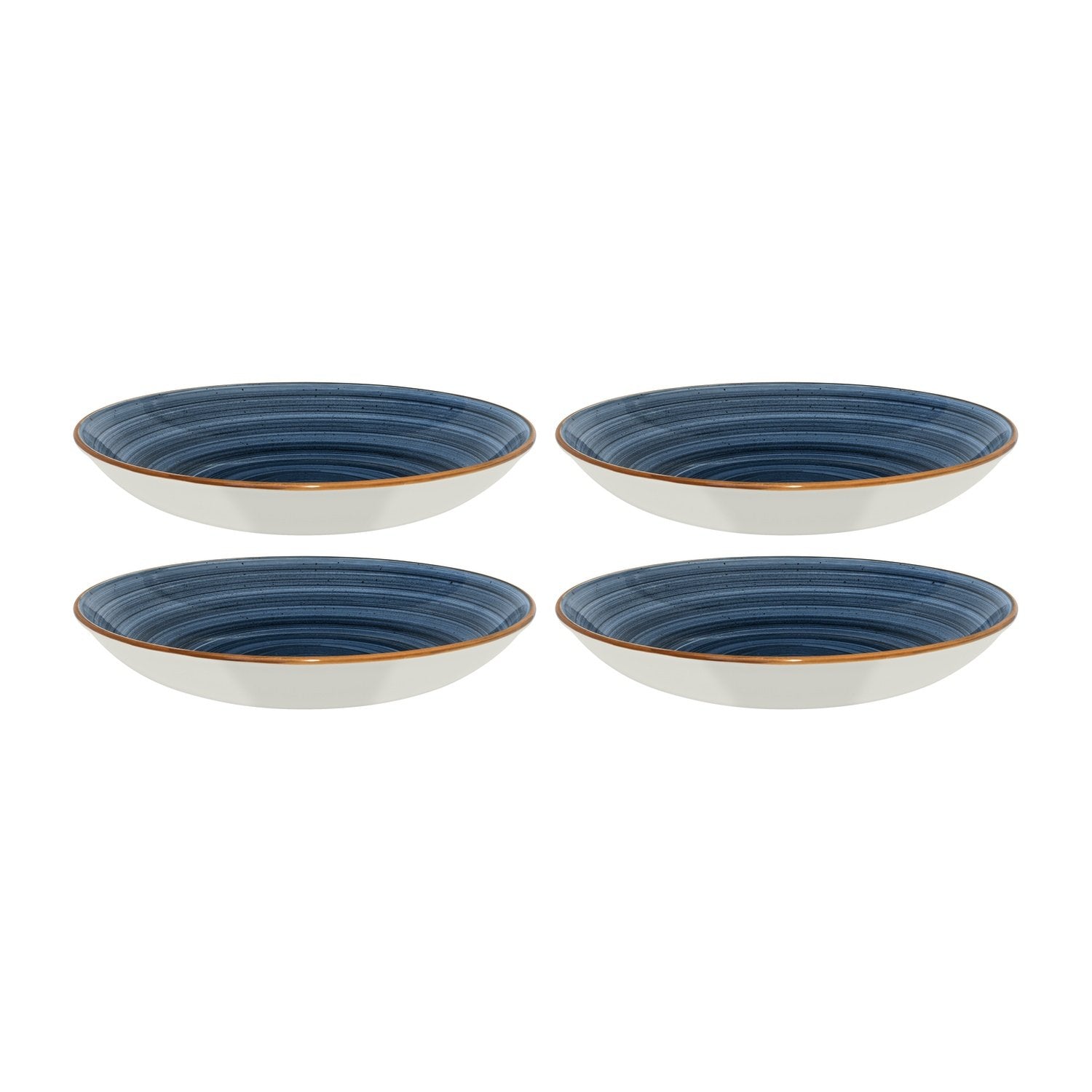 Bonna China Night Blue dia.9" h:2" 34 oz. Round Blue Porcelain Bowl (Set of 4)