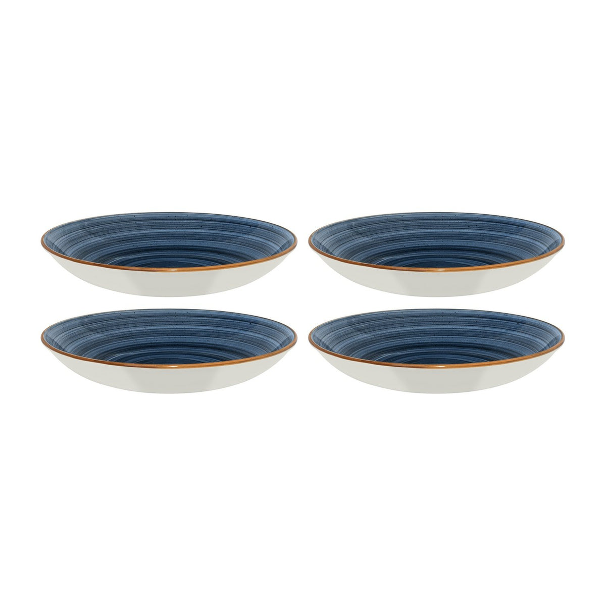 Bonna China Night Blue dia.9" h:2" 34 oz. Round Blue Porcelain Bowl (Set of 4)