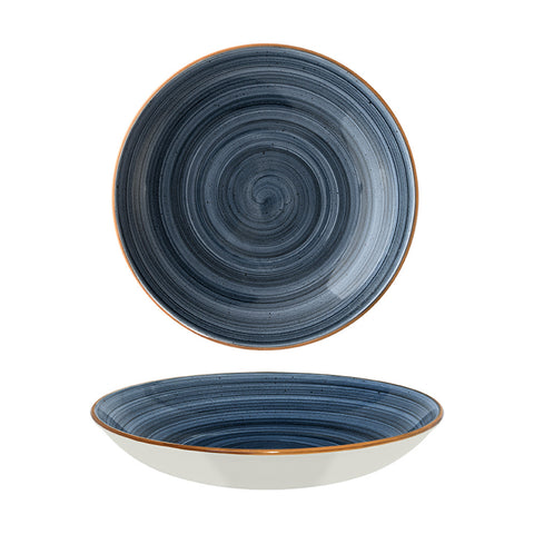 Bonna China Night Blue dia.10" h:2" 44 oz. Round Blue Porcelain Bowl (Set of 2)