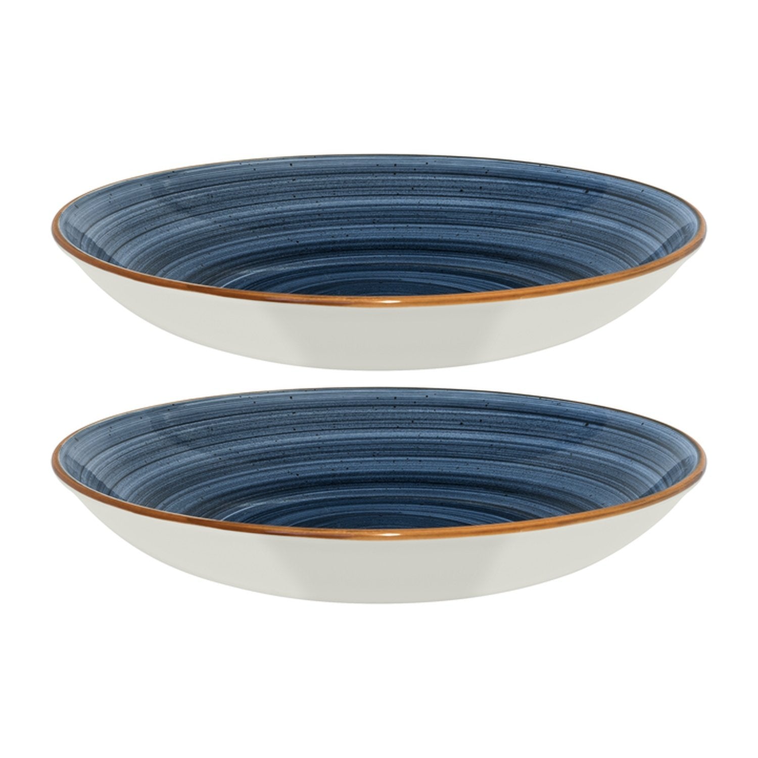 Bonna China Night Blue dia.10" h:2" 44 oz. Round Blue Porcelain Bowl (Set of 2)