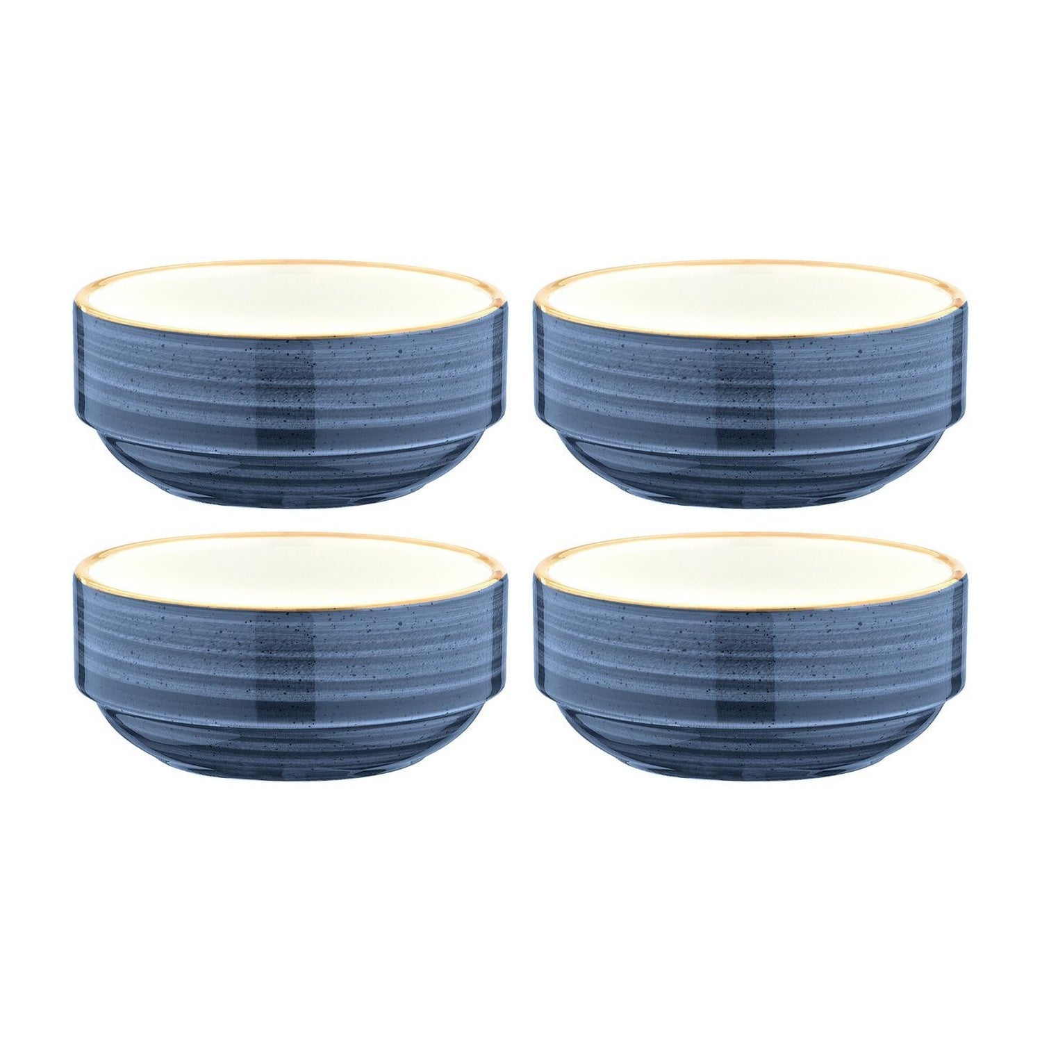 Bonna China Night Blue dia.3" h:1.5" 4 oz. Round Blue Porcelain Ramekin (Set of 4)