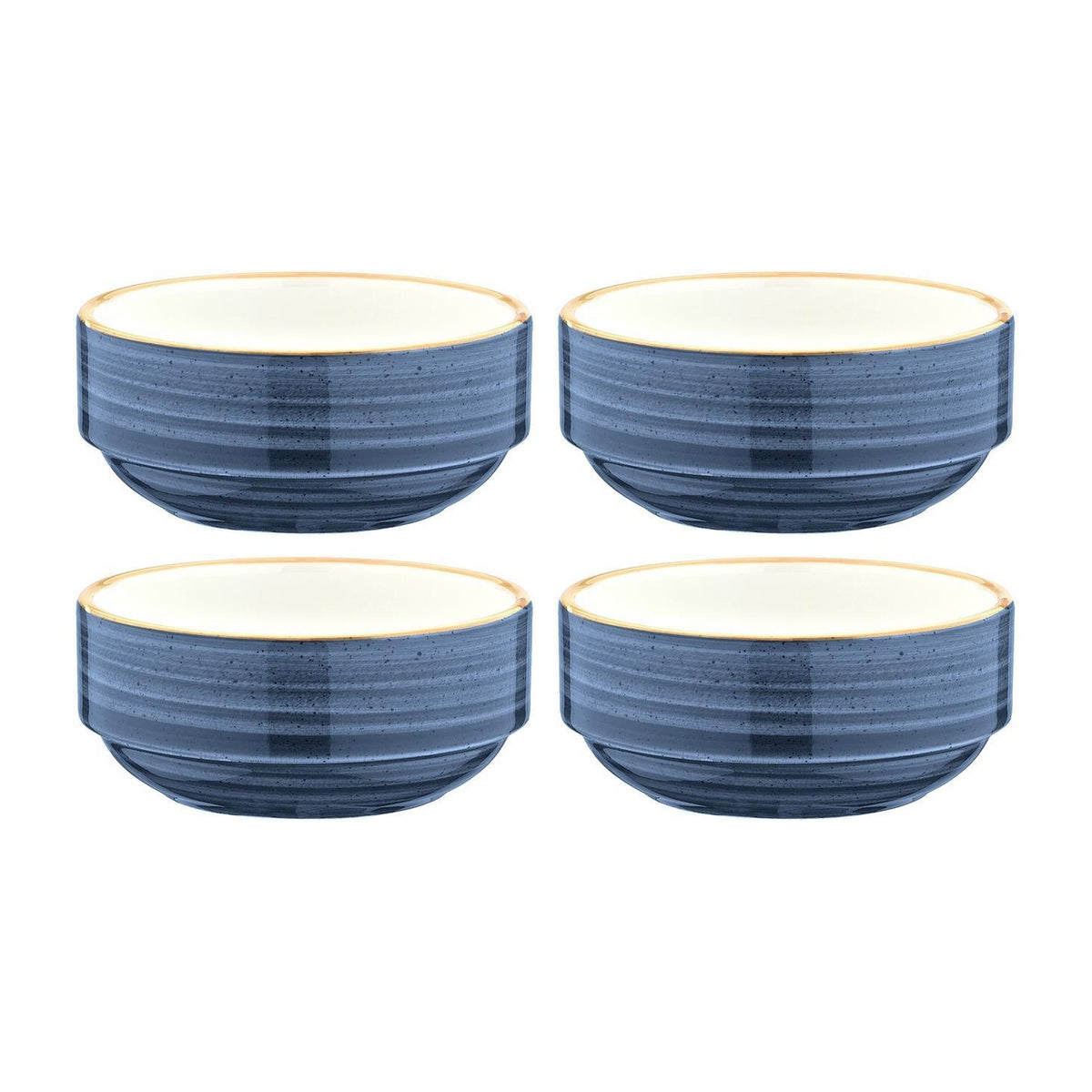 Bonna China Night Blue dia.3" h:1.5" 4 oz. Round Blue Porcelain Ramekin (Set of 4)