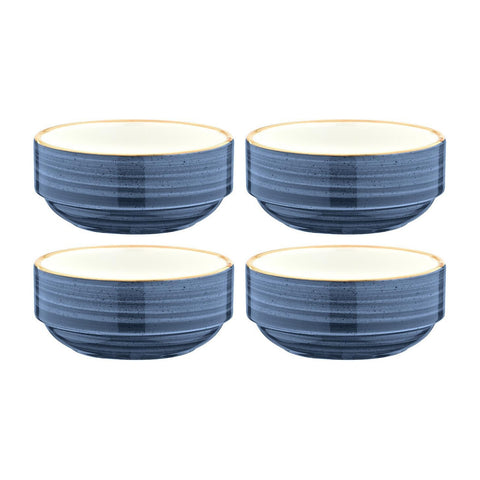 Bonna China Night Blue dia.3" h:1.5" 4 oz. Round Blue Porcelain Ramekin (Set of 4)