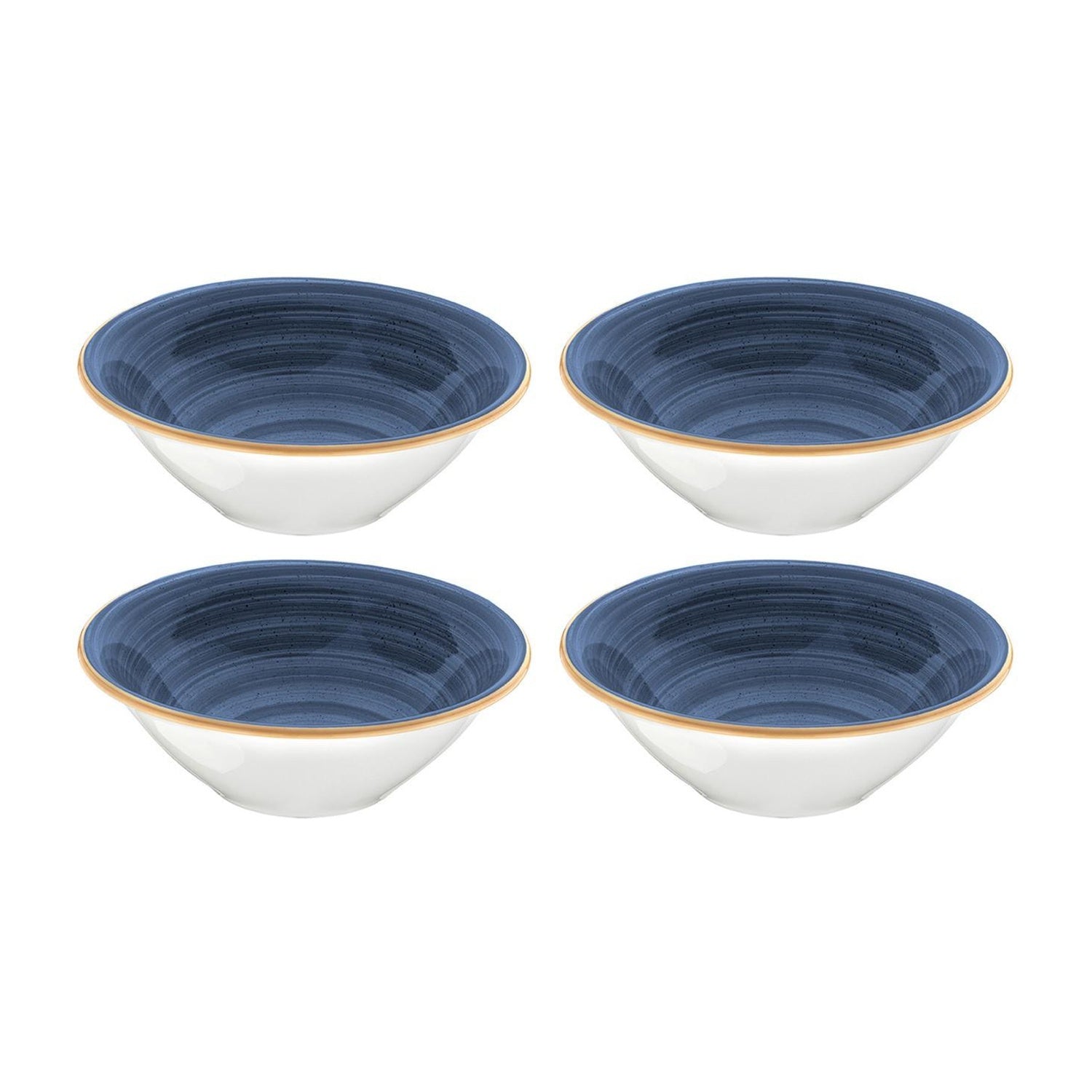 Bonna China Night Blue dia.6.25" h:2" 13 oz. Round Blue Porcelain Bowl (Set of 4)