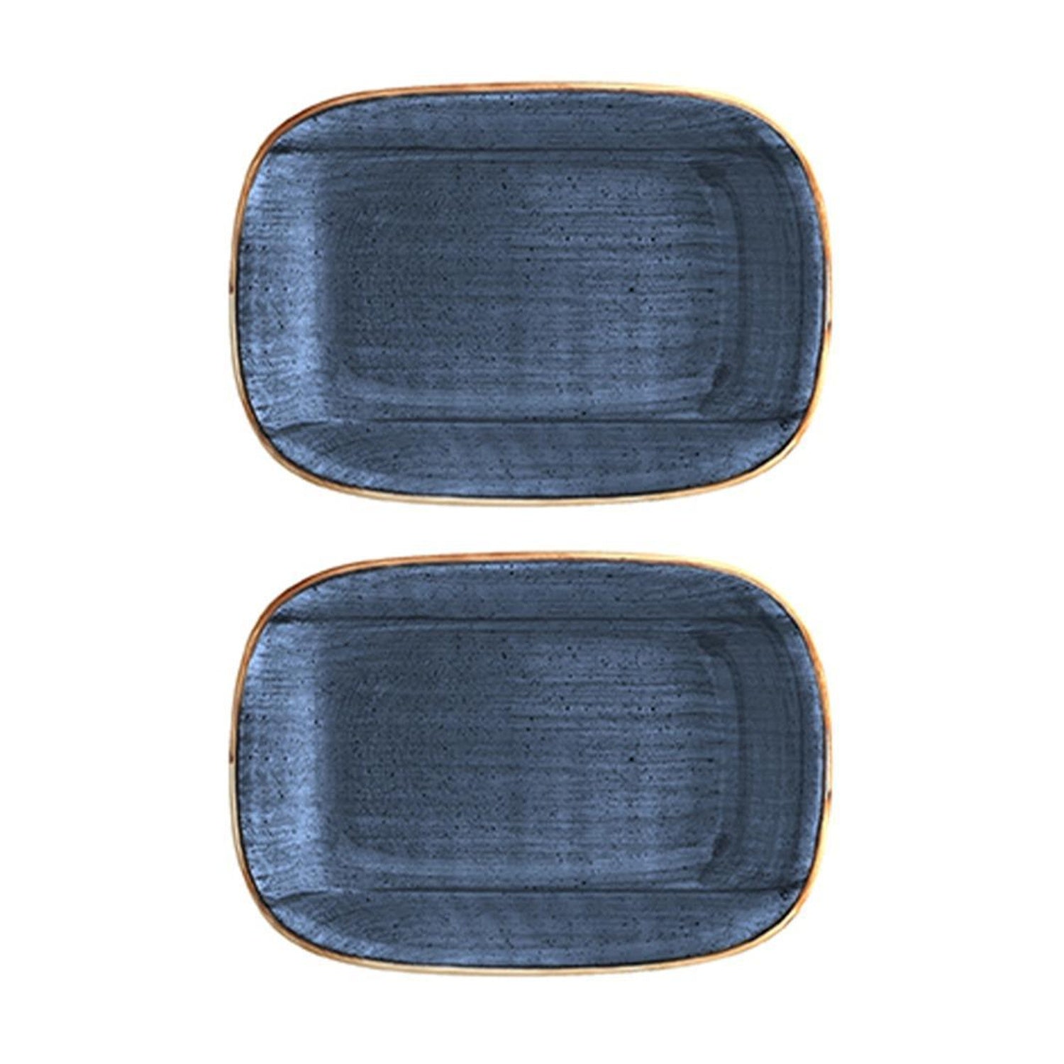 Bonna China Night Blue 6.5" x 4.5" x h:1.5" 12 oz. Rectangular Blue Porcelain Deep Plate (Set of 2)