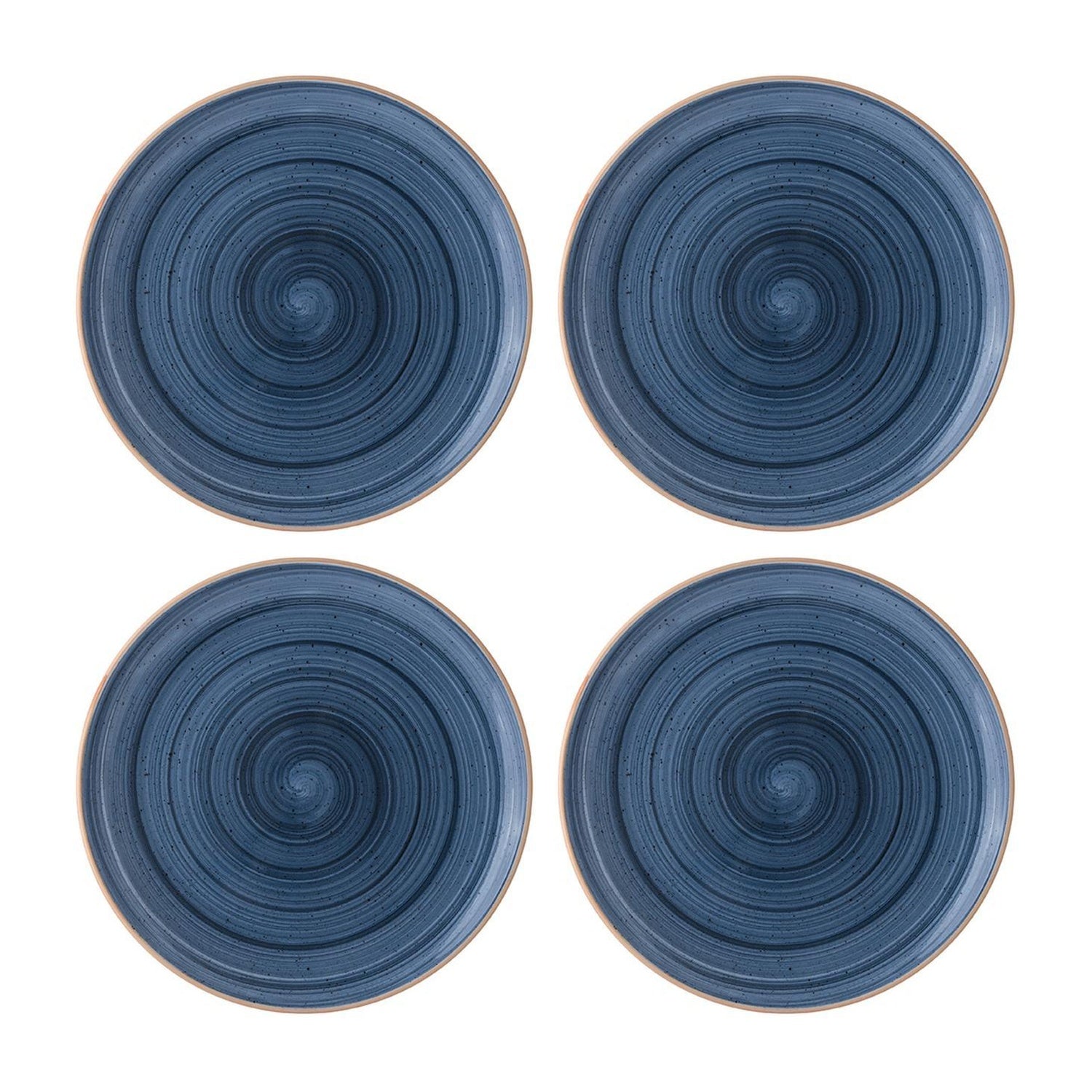 Bonna China Night Blue dia.6.75"  Round Blue Porcelain Plate (Set of 4)