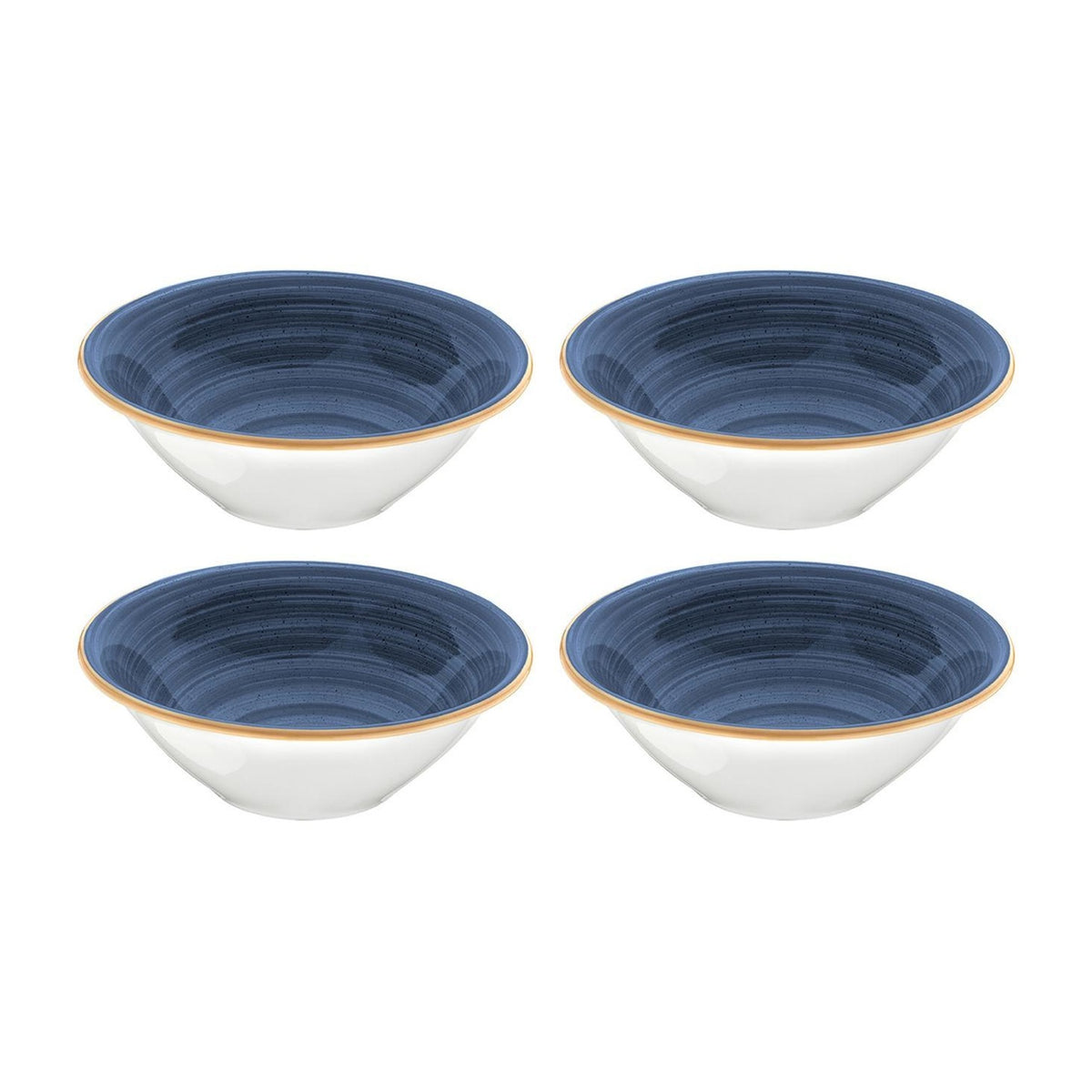 Bonna China Night Blue dia.7" h:2.5" 23 oz. Round Blue Porcelain Bowl (Set of 4)