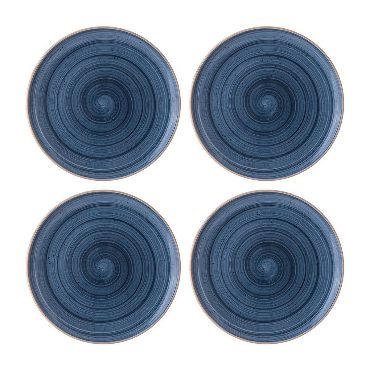 Bonna China Night Blue dia.7.5"  Round Blue Porcelain Plate (Set of 4)