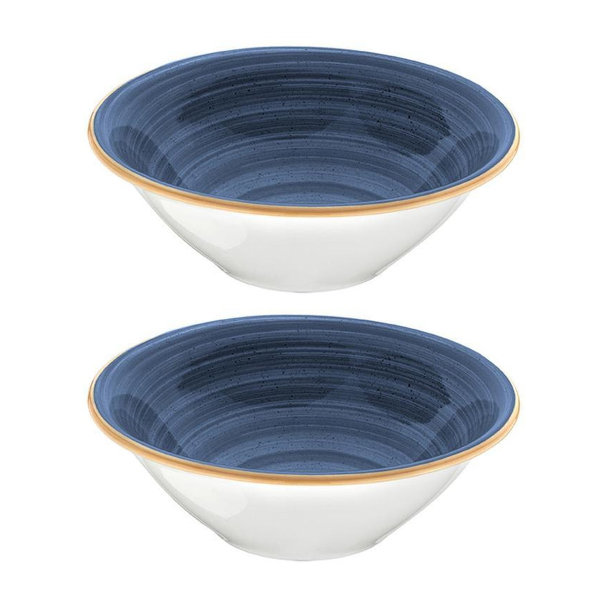 Bonna China Night Blue dia.8" h:2.5" 30 oz. Round Blue Porcelain Bowl (Set of 2)