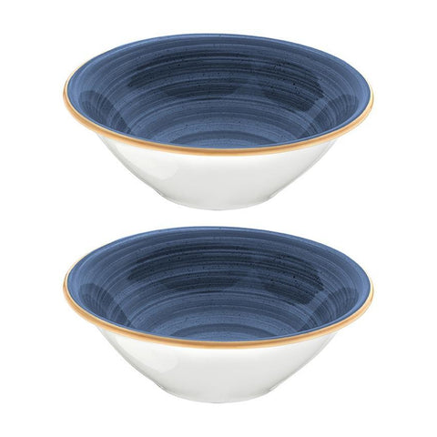 Bonna China Night Blue dia.8" h:2.5" 30 oz. Round Blue Porcelain Bowl (Set of 2)