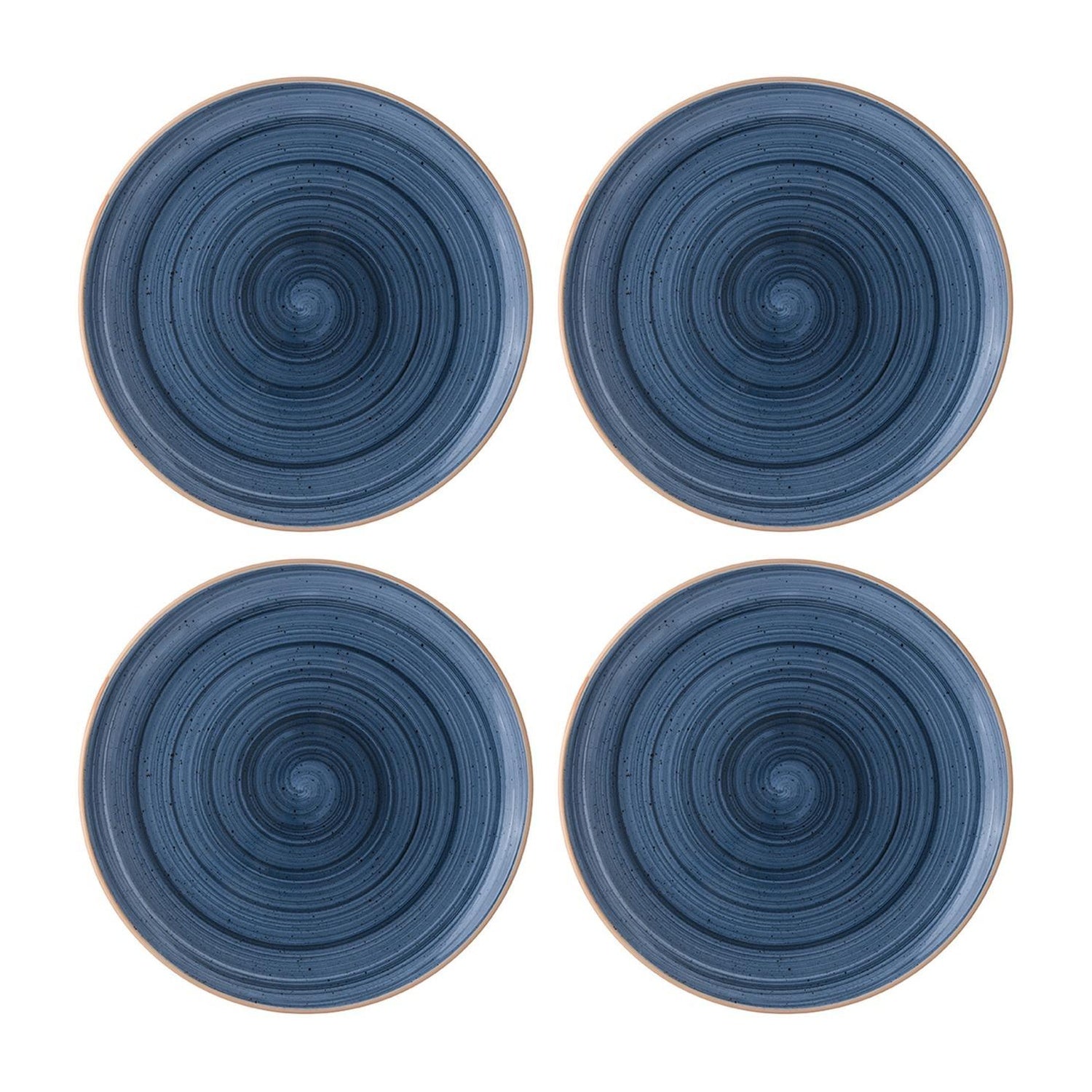 Bonna China Night Blue dia.8.25"  Round Blue Porcelain Plate (Set of 4)