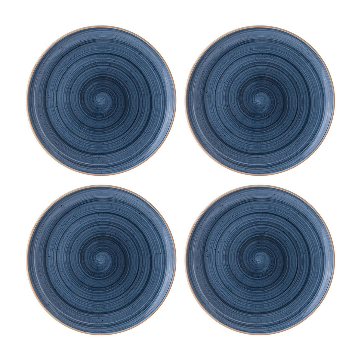 Bonna China Night Blue dia.8.25"  Round Blue Porcelain Plate (Set of 4)