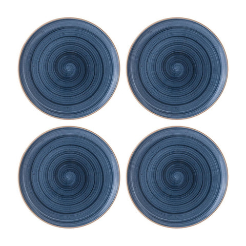 Bonna China Night Blue dia.8.25"  Round Blue Porcelain Plate (Set of 4)