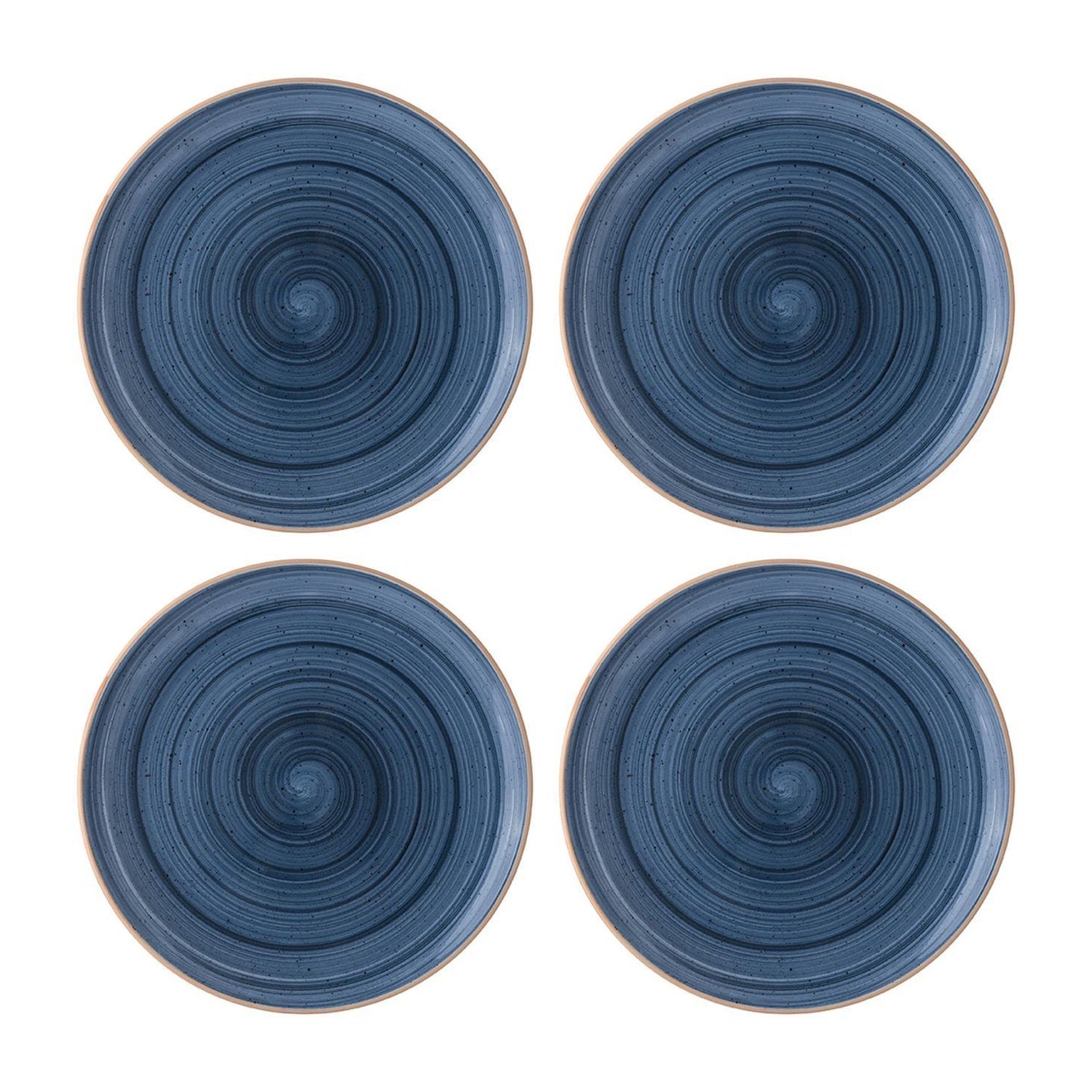 Bonna China Night Blue dia.9"  Round Blue Porcelain Plate (Set of 4)