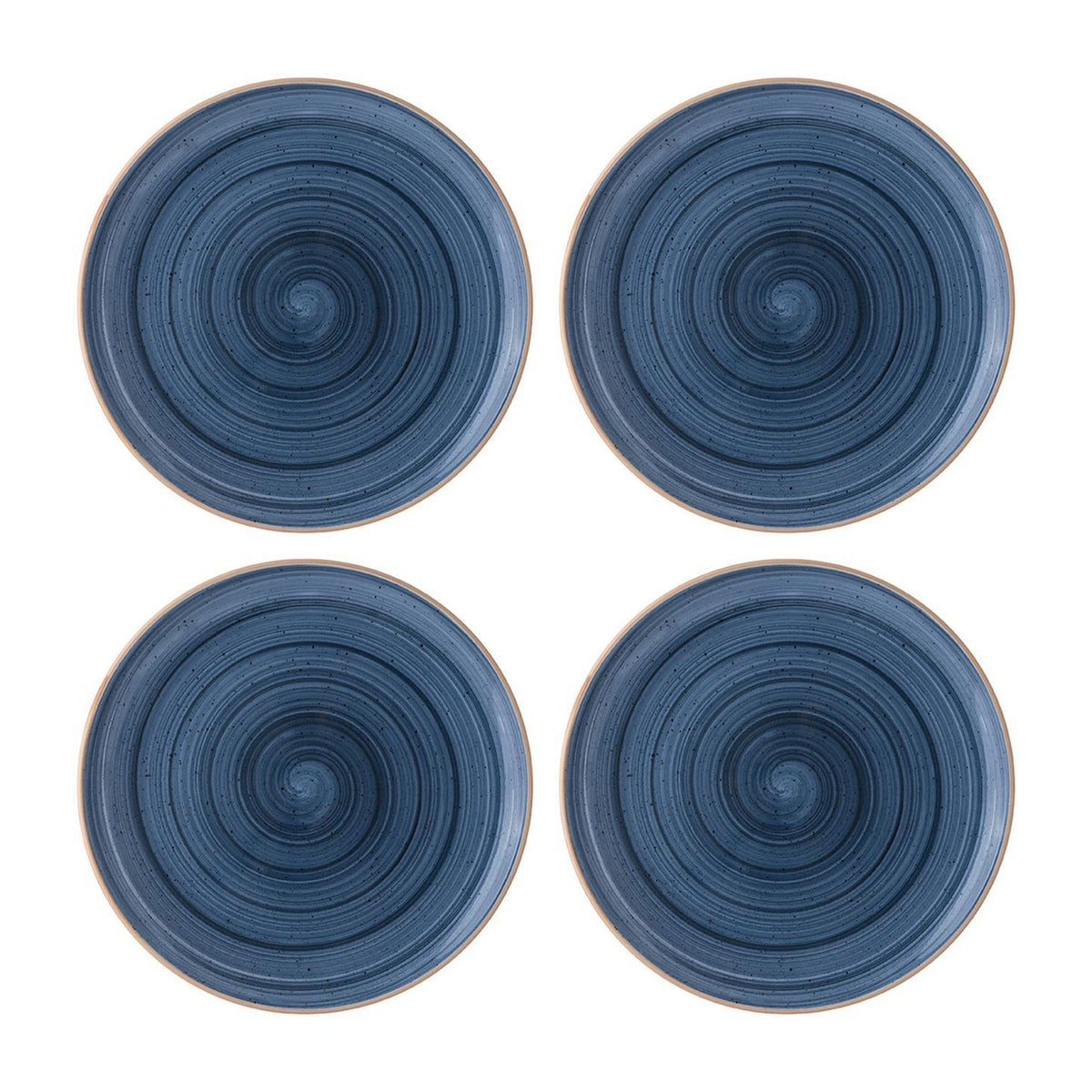 Bonna China Night Blue dia.9"  Round Blue Porcelain Plate (Set of 4)