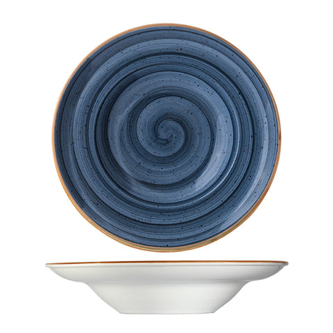 Bonna China Night Blue dia.9.5" h:2" 14 oz. Round Blue Porcelain Bowl (Set of 2)