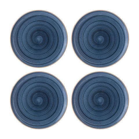 Bonna China Night Blue dia.10"  Round Blue Porcelain Plate (Set of 4)