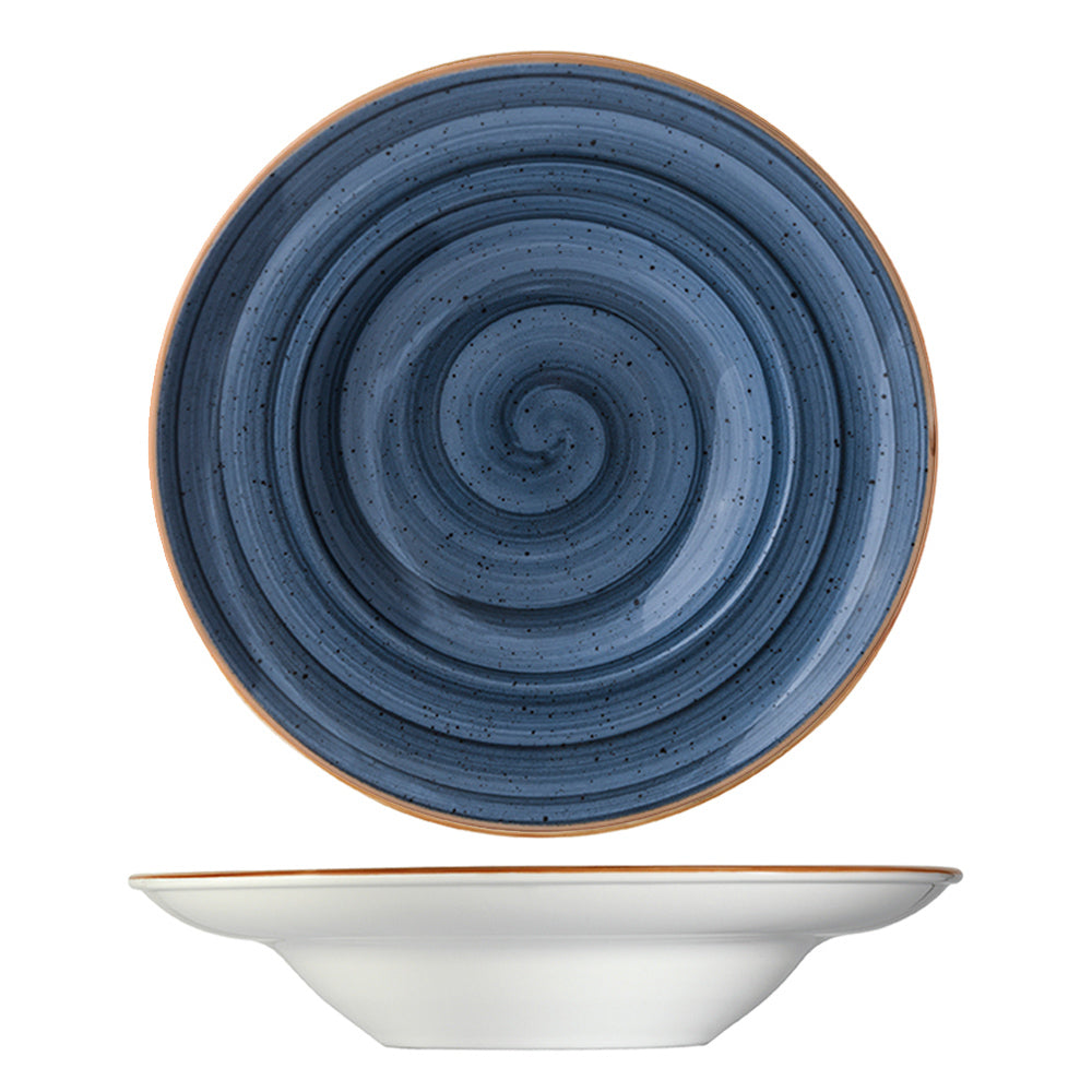 Bonna China Night Blue dia.10.75" h:2.25" 16 oz. Round Blue Porcelain Bowl (Set of 2)