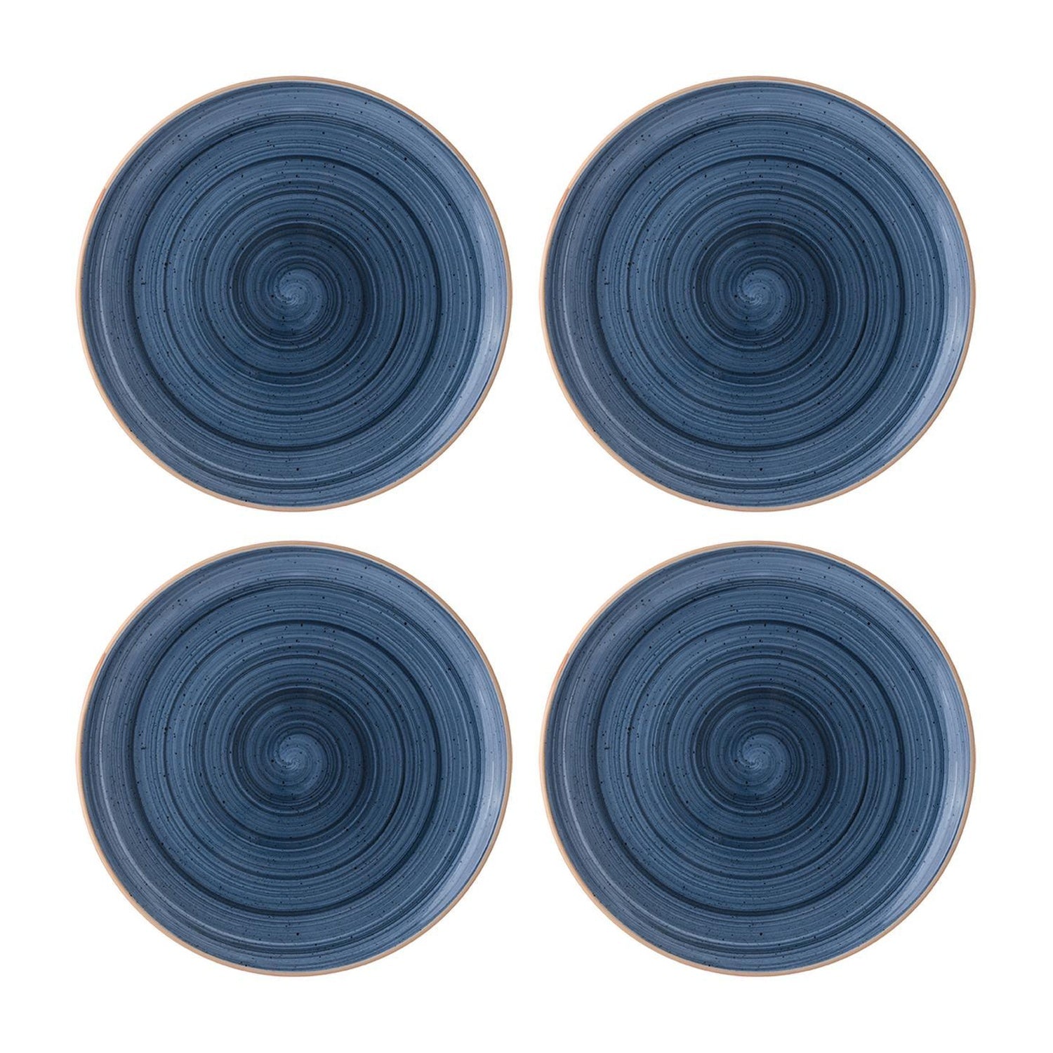 Bonna China Night Blue dia.10.5"  Round Blue Porcelain Plate (Set of 4)