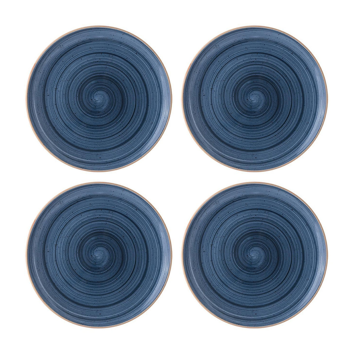 Bonna China Night Blue dia.10.5"  Round Blue Porcelain Plate (Set of 4)