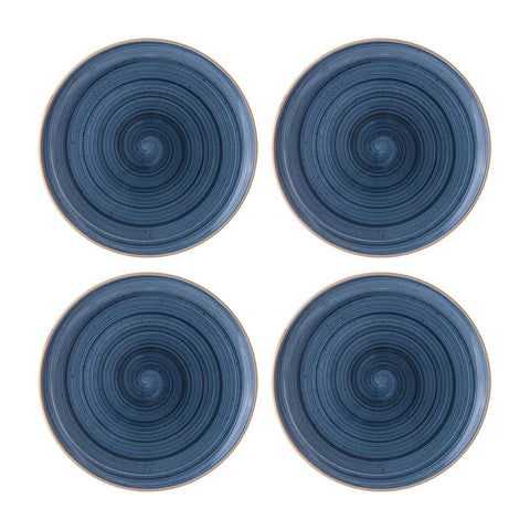 Bonna China Night Blue dia.10.5"  Round Blue Porcelain Plate (Set of 4)