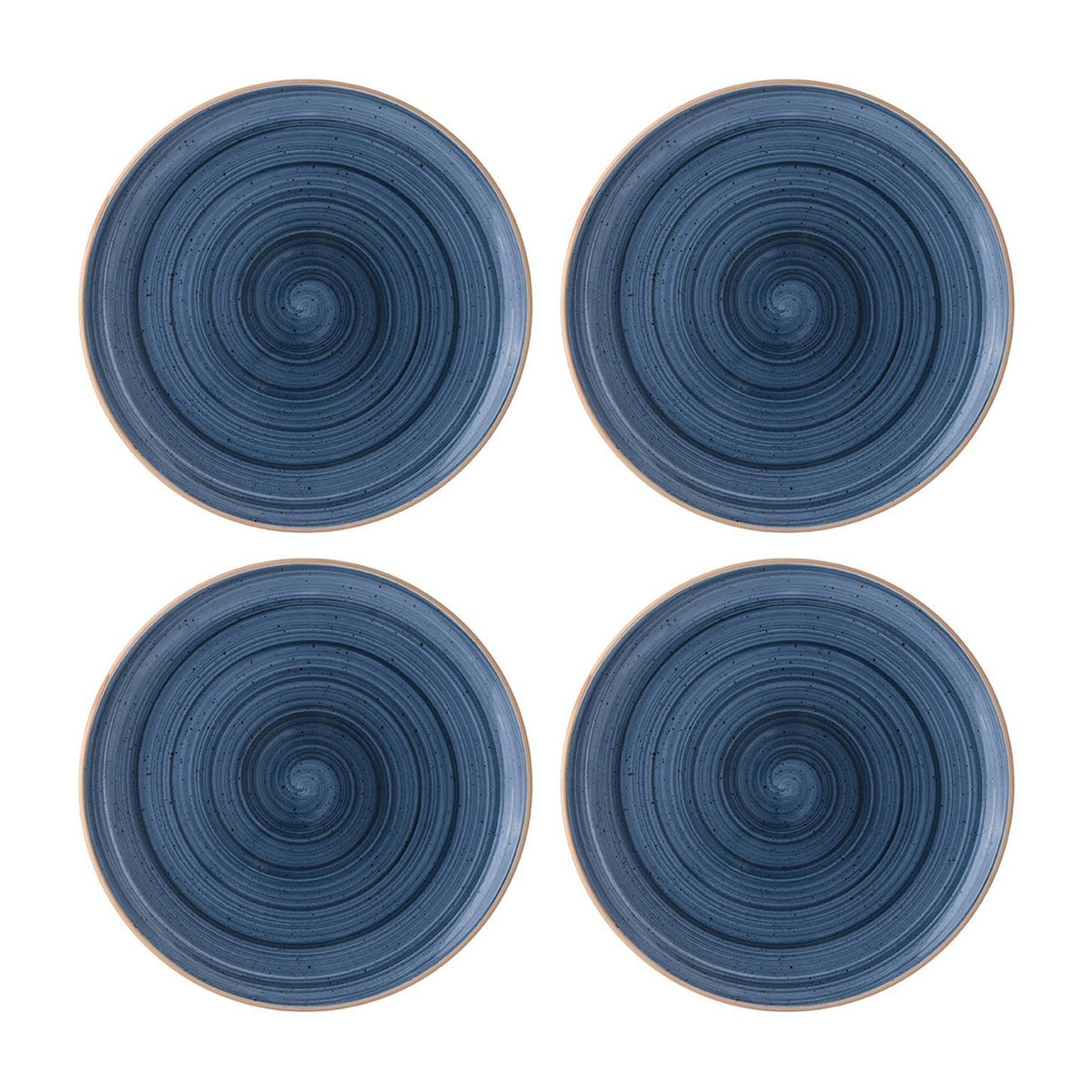 Bonna China Night Blue dia.12"  Round Blue Porcelain Plate (Set of 4)