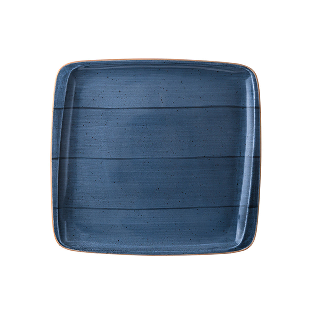 Bonna China Night Blue 8.5" x 8"  Square Blue Porcelain Plate (Set of 2)