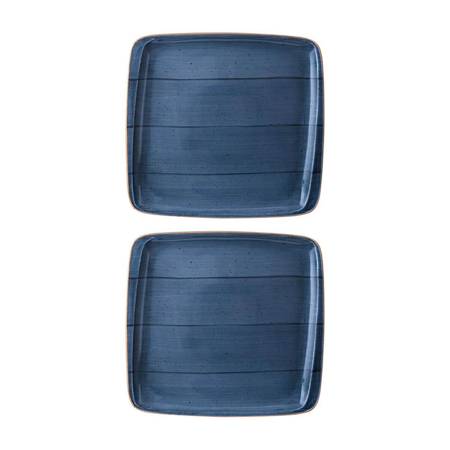 Bonna China Night Blue 8.5" x 8"  Square Blue Porcelain Plate (Set of 2)