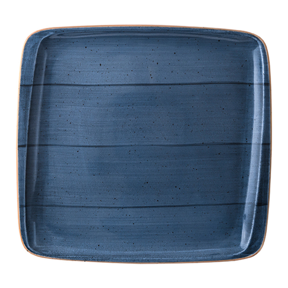 Bonna China Night Blue 12.75" x 12" x h:0.75" Square Blue Porcelain Platter