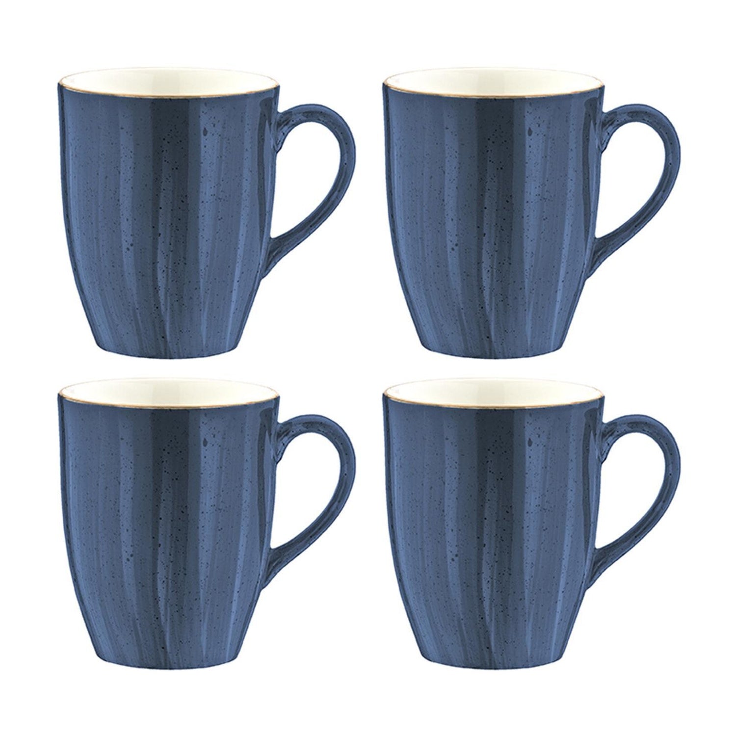 Bonna China Night Blue dia.3.25" h:4.25" 11 oz. Round Blue Porcelain Mug (Set of 4)