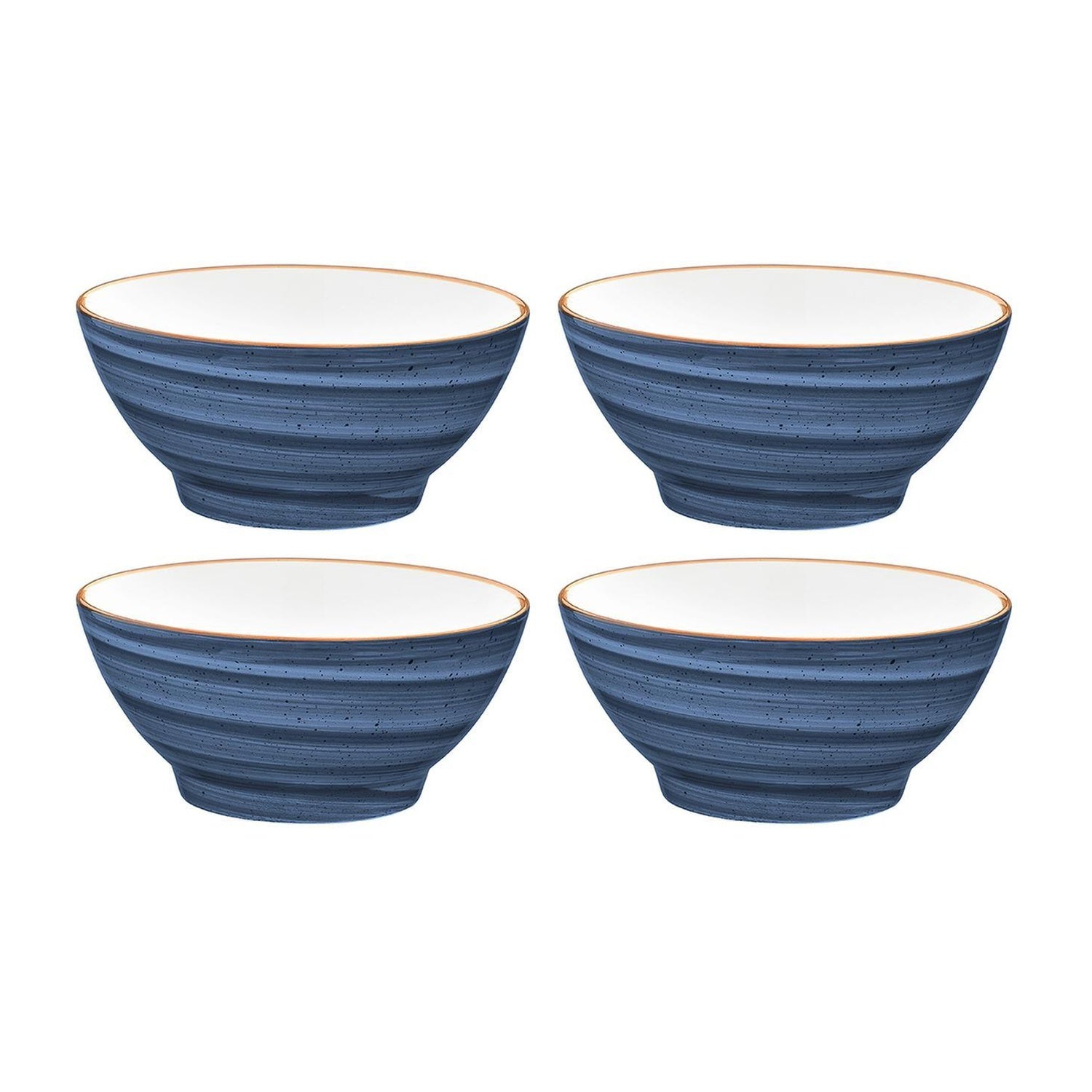 Bonna China Night Blue dia.4.75" h:2.25" 10 oz. Round Blue Porcelain Bowl (Set of 4)