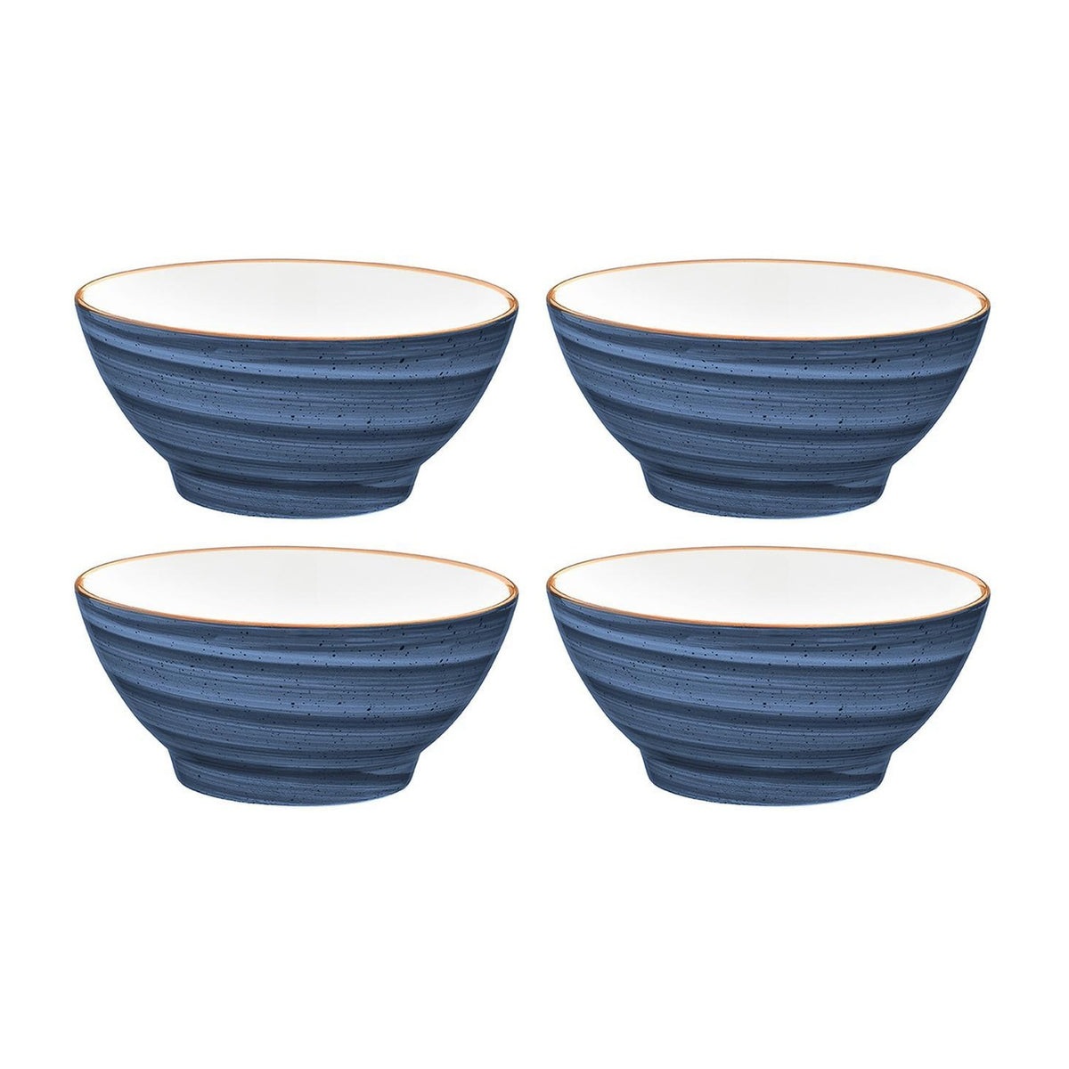 Bonna China Night Blue dia.4.75" h:2.25" 10 oz. Round Blue Porcelain Bowl (Set of 4)