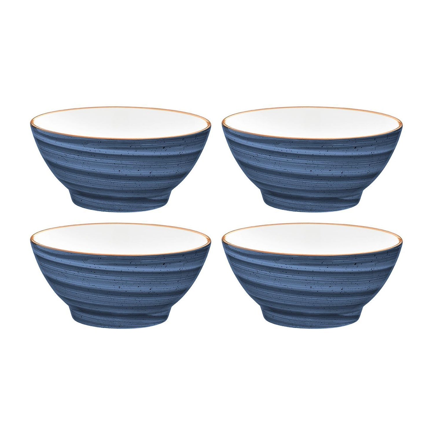 Bonna China Night Blue dia.5.5" h:2.75" 15 oz. Round Blue Porcelain Bowl (Set of 4)