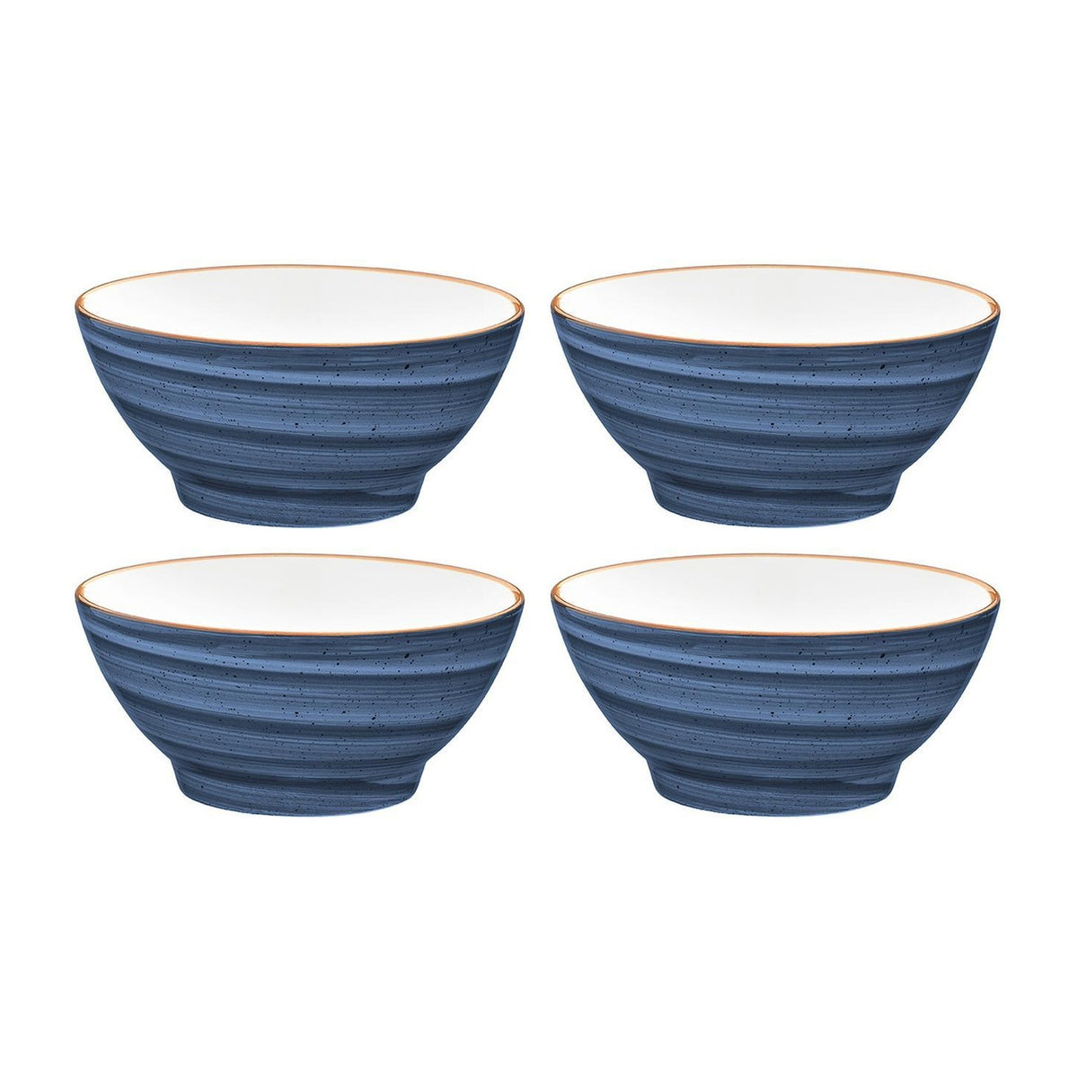 Bonna China Night Blue dia.5.5" h:2.75" 15 oz. Round Blue Porcelain Bowl (Set of 4)