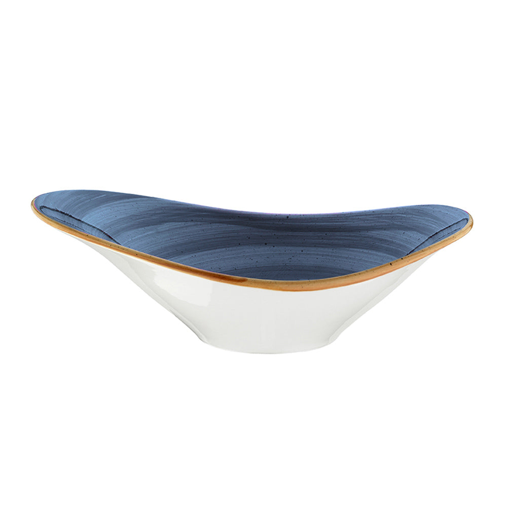 Bonna China Night Blue 11" x 7.5" x h:3.5" 25 oz. Oval Blue Porcelain Bowl